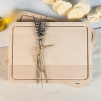 Buchenholz Schneidebrett mit Saftrille 30 x 22 x 1,5 cm 6