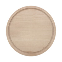 Schneidebrett rund mit Saftrille Buchenholz 25 cm 3