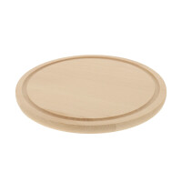 Schneidebrett rund mit Saftrille Buchenholz 30 x 1,5 cm 4