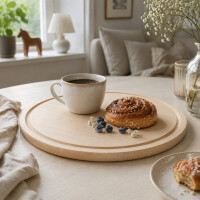 Schneidebrett rund mit Saftrille Buchenholz 30 x 1,5 cm 6