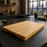 Schneidebrett Eiche massiv mit Griffmulden 50 x 30 x 4 cm