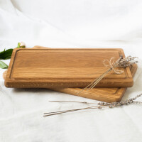 Schneidebrett Eiche massiv mit Saftrille 40 x 25 x 2 cm 4