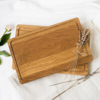 Schneidebrett Eiche massiv mit Saftrille 40 x 25 x 2 cm 6