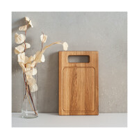 Schneidebrett Eichenholz mit Griff 39 x 24 cm