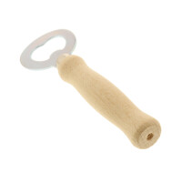 Flaschenöffner mit Kapselheber rund Buchenholz 13 cm 5