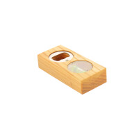 Wasserwaage mit Flaschenöffner aus Holz 10 x 4,5 x 2,2 