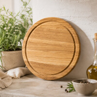 Schneidebrett Eichenholz rund 25 cm productbox