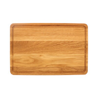Eichenholz Schneidebrett mit Saftrille 50 x 30 x 2 cm 4