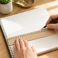 Buchenholz Lineal 20 cm – stabiles Holzlineal für