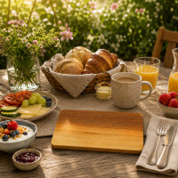 Nussbaum Frühstücksbrett zweifarbig rechteckig 22 
