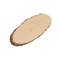 Rindenbrett aus Erlenholz 37 cm – ovale Baumscheibe zu