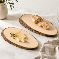 Rindenbrett aus Erlenholz 37 cm – ovale Baumscheibe zu
