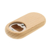 Flaschenöffner aus Buchenholz 10 cm mit Edelstahl-Kapse
