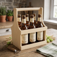Flaschenträger Holz für 6 Bierflaschen – M&a
