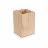 Quadratischer Stifteköcher aus Holz 11 x 7 cm 4
