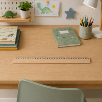 Buchenholz Lineal 30 cm für Schule, Büro & Hob