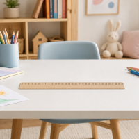 Buchenholz Lineal 30 cm für Schule, Büro & Hob
