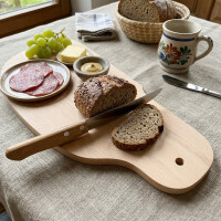 Buchenholz Frühstücksbrett mit Brotmesser 28 x...