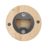 Flaschenöffner Magnet Buchenholz rund 6,5 cm 4