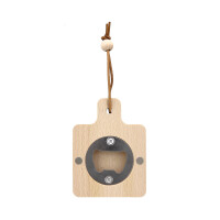Flaschenöffner Magnet Anhänger Buchenholz 8 x 6 cm