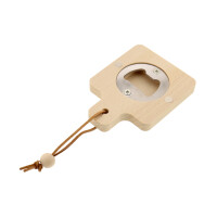 Flaschenöffner Magnet Anhänger Buchenholz 8 x 6 cm
