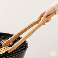 Premium Grillzange Eichenholz 46 cm gallery
