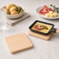 Raclette Untersetzer Buchenholz 10 x 8 cm